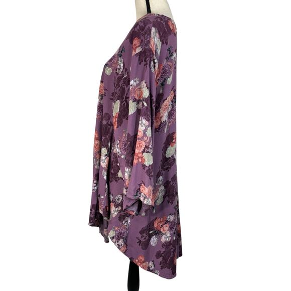 Torrid SZ 3/4 (3/4X-Large) Shirttail Kimono Open-Front Floral Long Loose Sleeves - Picture 7 of 10